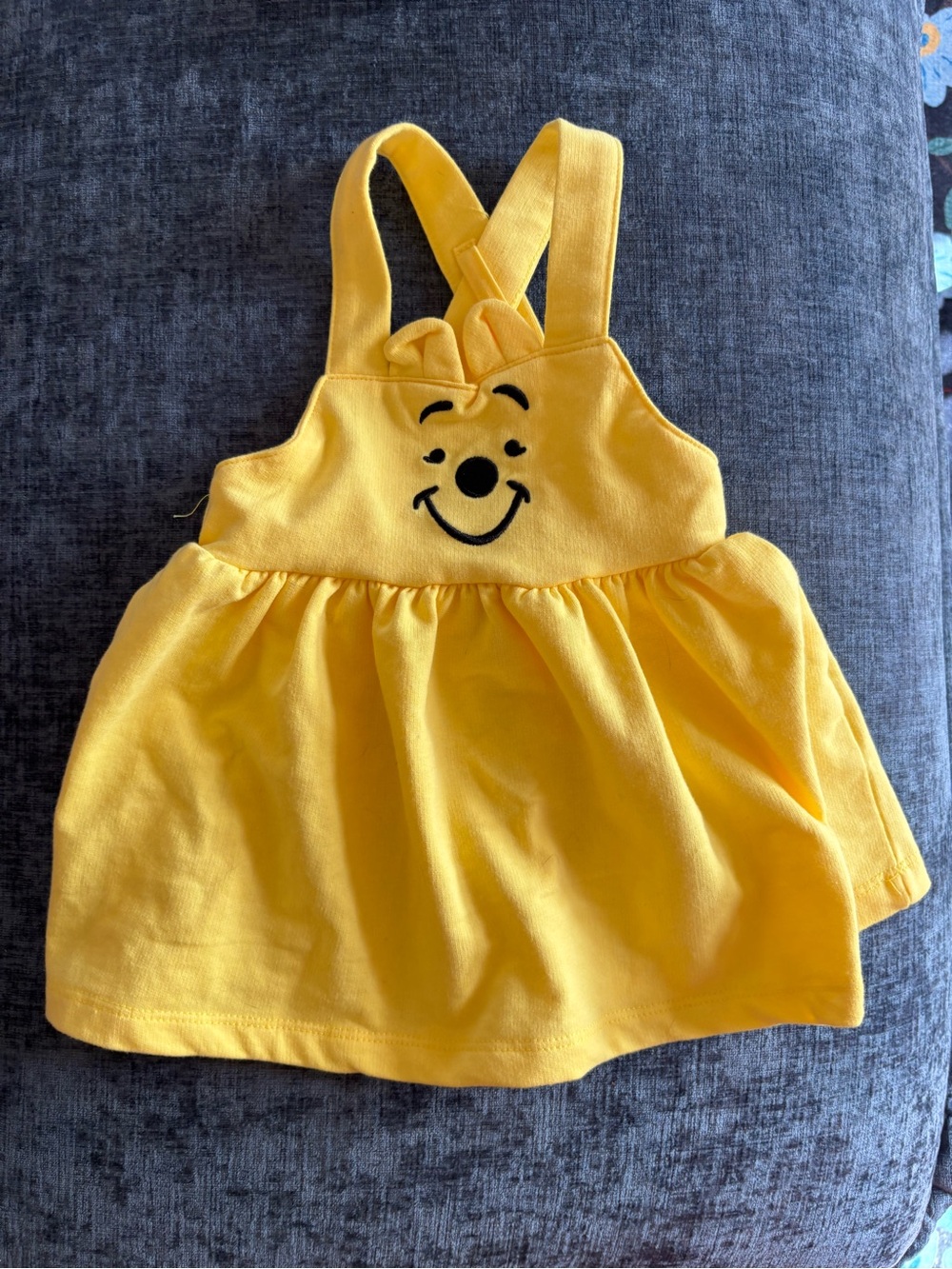 Yellow Pooh bear 3-6m baby Pinafore Dress
